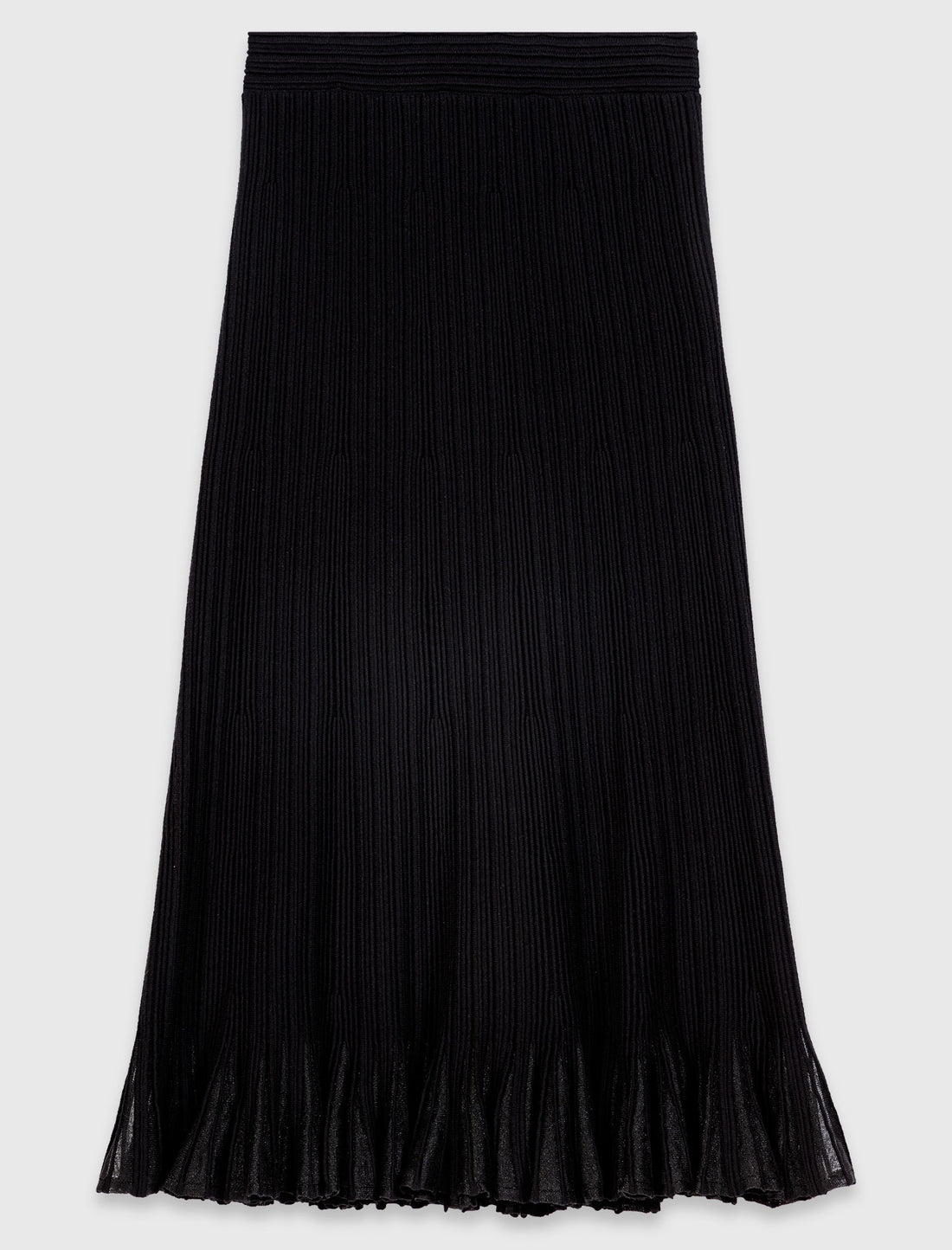 Falda de punto con bajo peplum