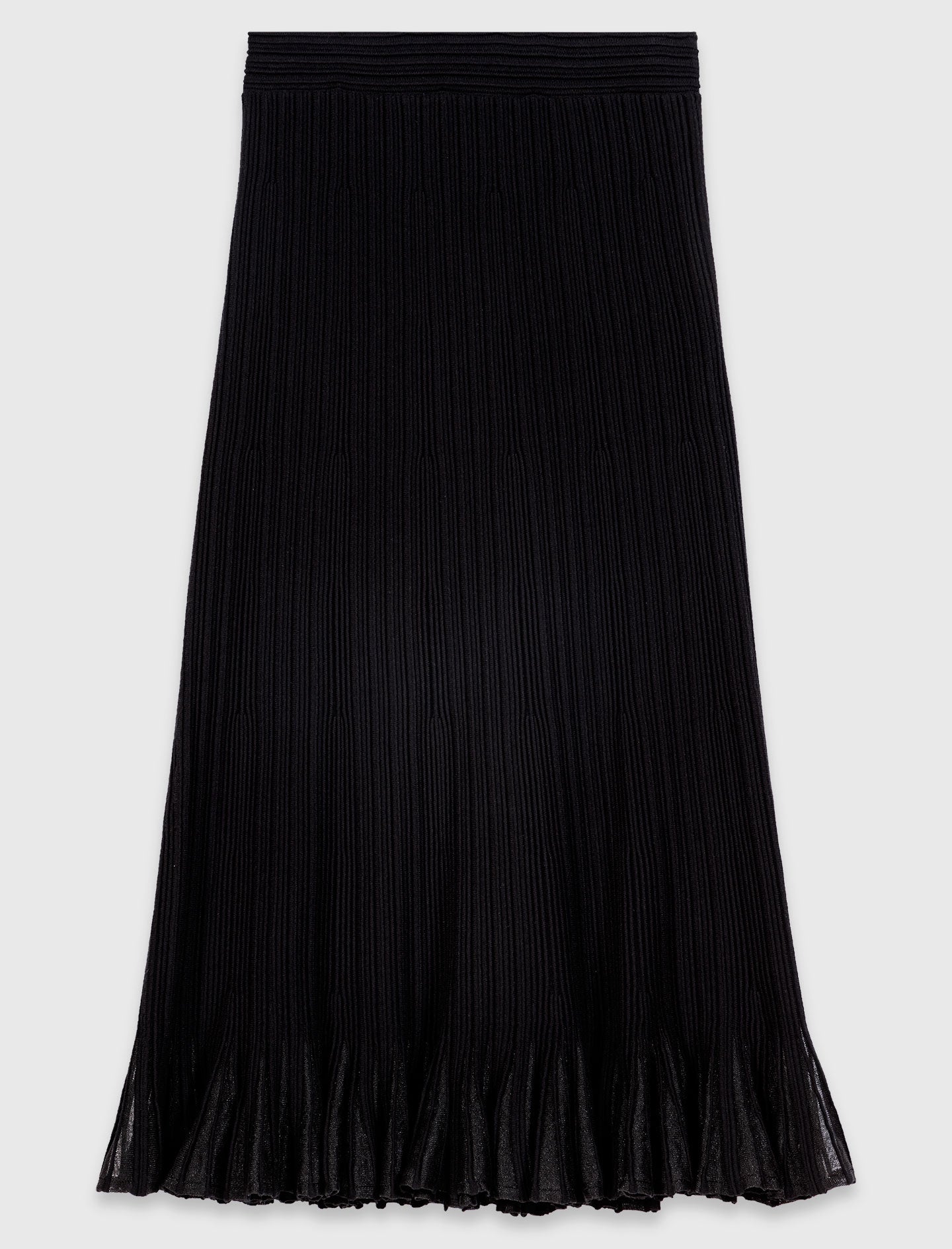Falda de punto con bajo peplum