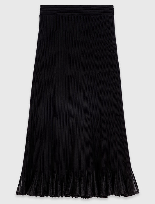 Falda de punto con bajo peplum