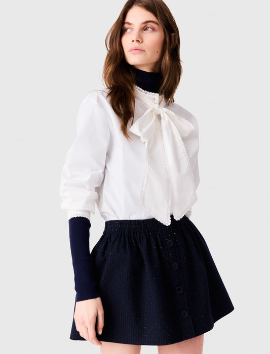 Falda corta sastre con strass