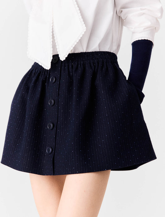 Falda corta sastre con strass
