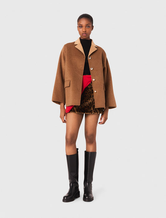 Abrigo de longitud media doble faz