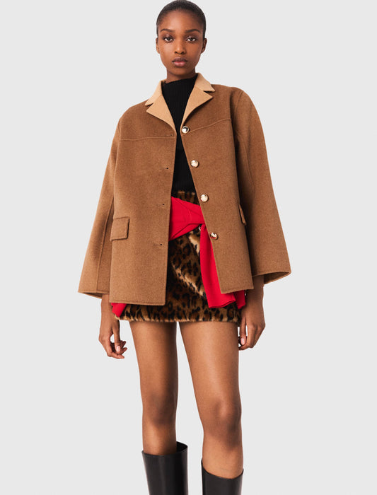 Abrigo de longitud media doble faz