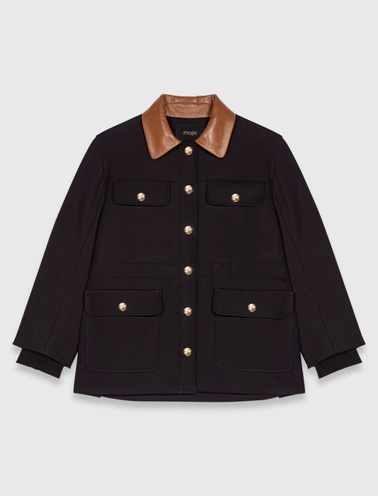 Parka cuello piel