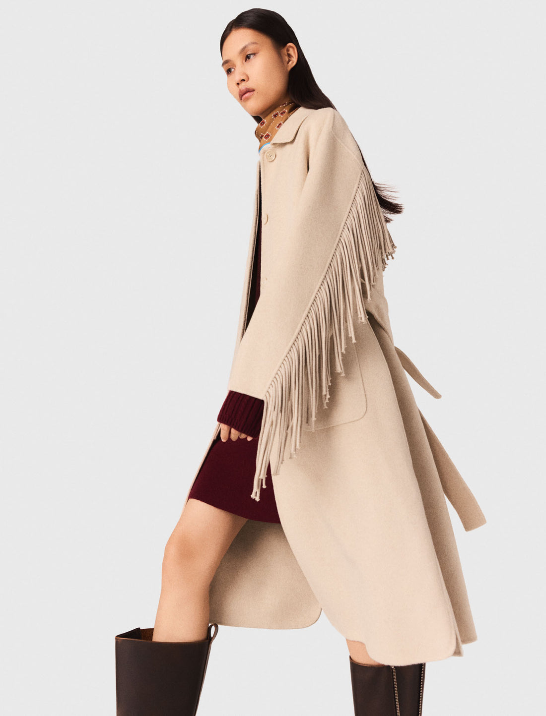 Abrigo largo de lana