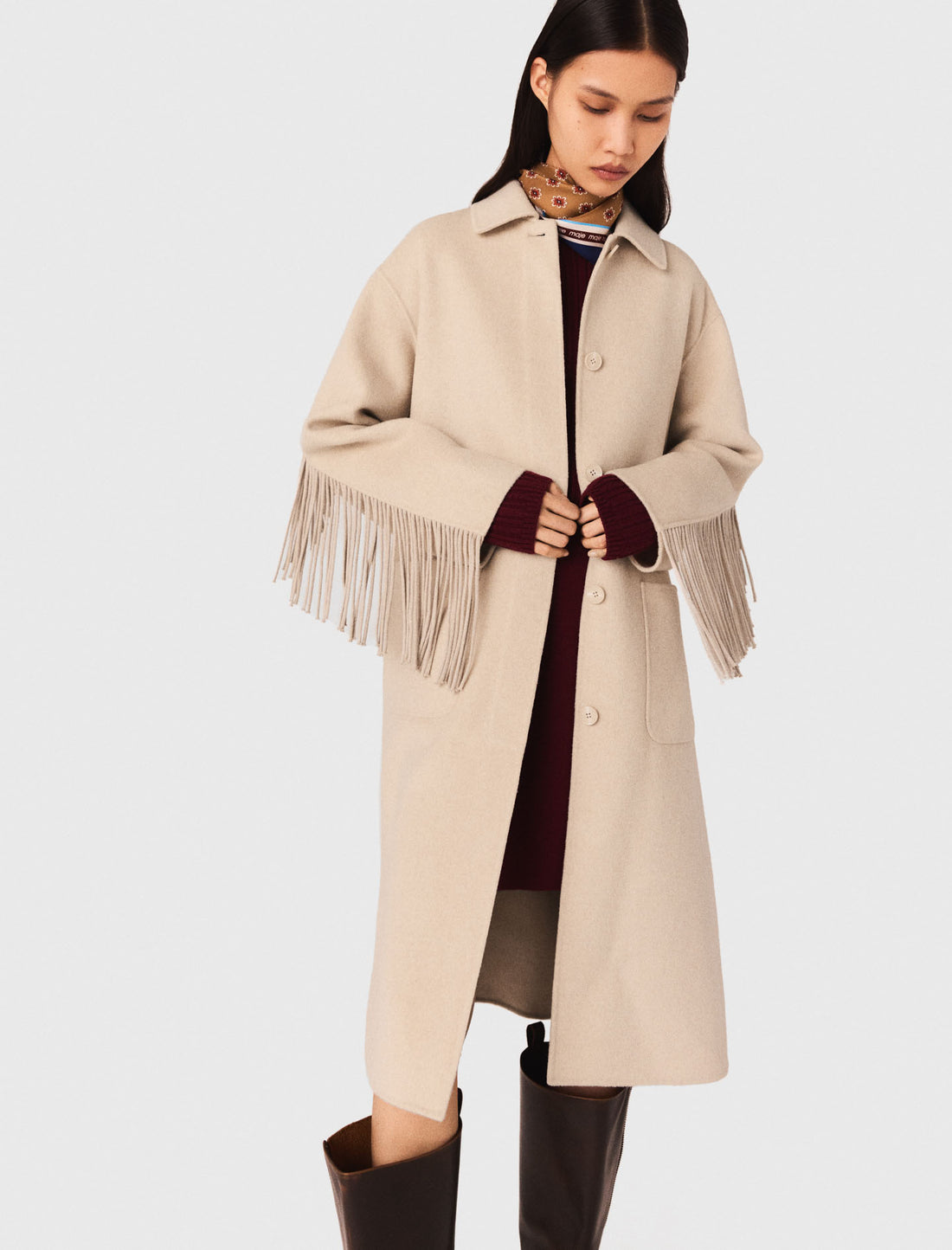 Abrigo largo de lana