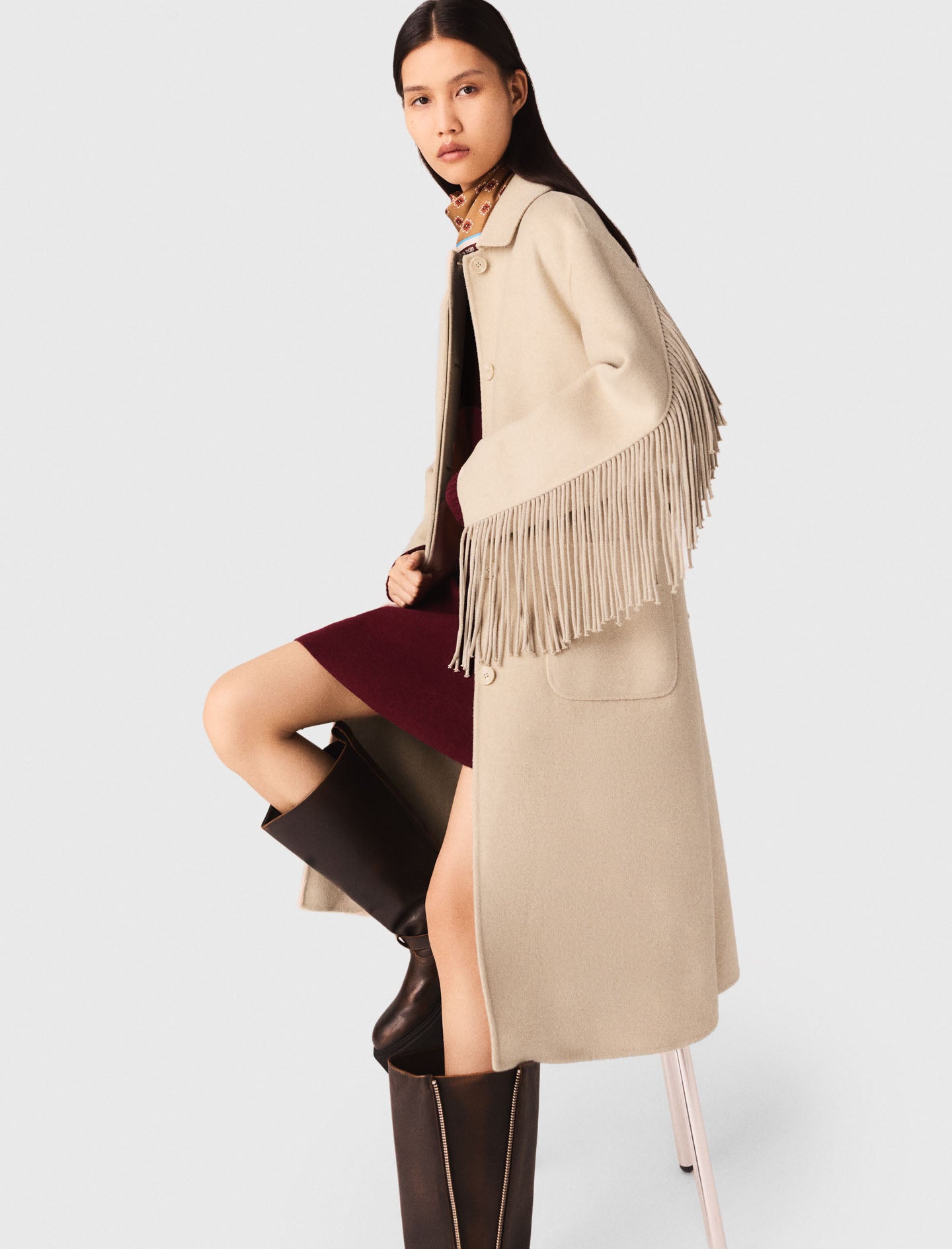 Abrigo largo de lana