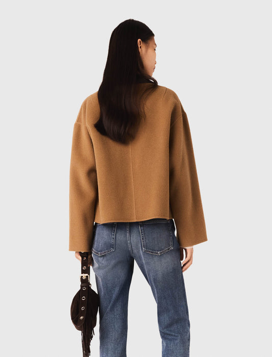 Abrigo reversible cuello de piel