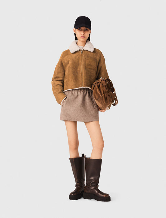 Abrigo de piel cordero reversible