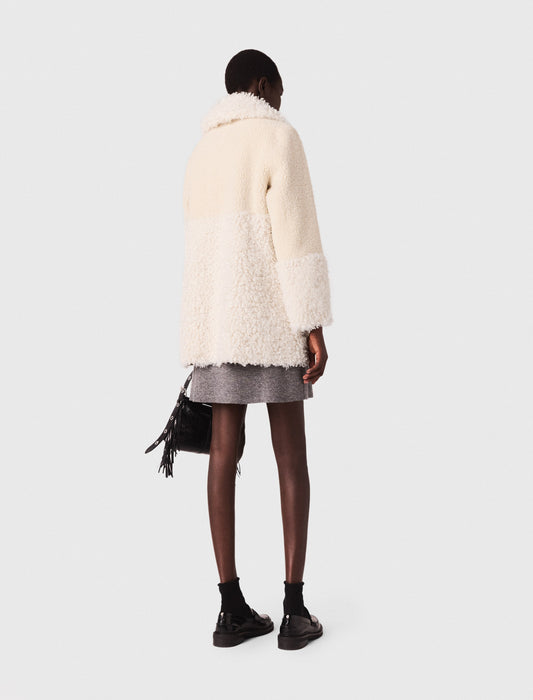 Abrigo largo de piel sintética