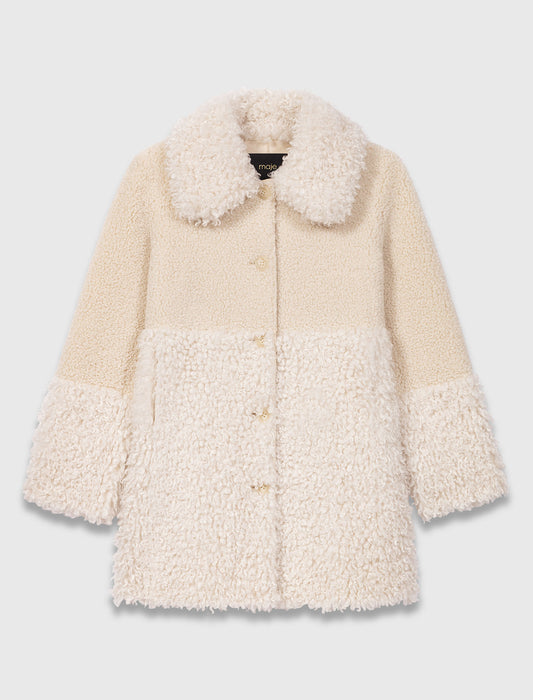 Abrigo largo de piel sintética