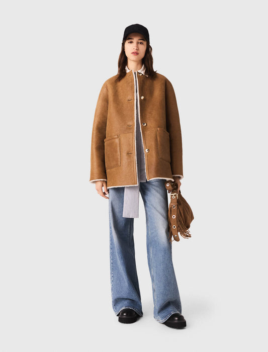 Abrigo reversible de cuero