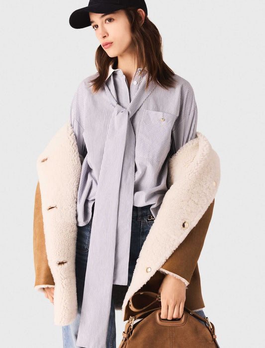 Abrigo reversible de cuero