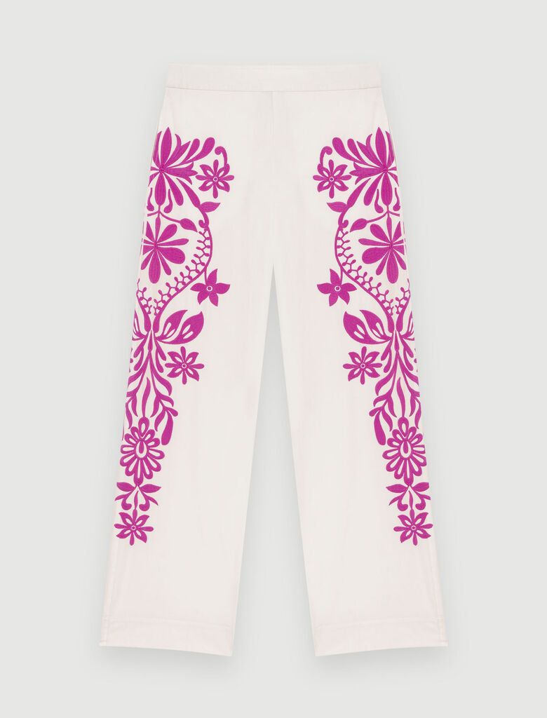 Pantalón ancho bordado