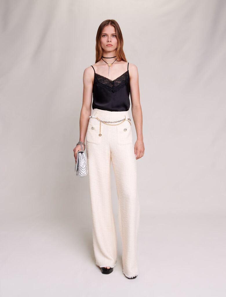 Pantalón holgado de tweed