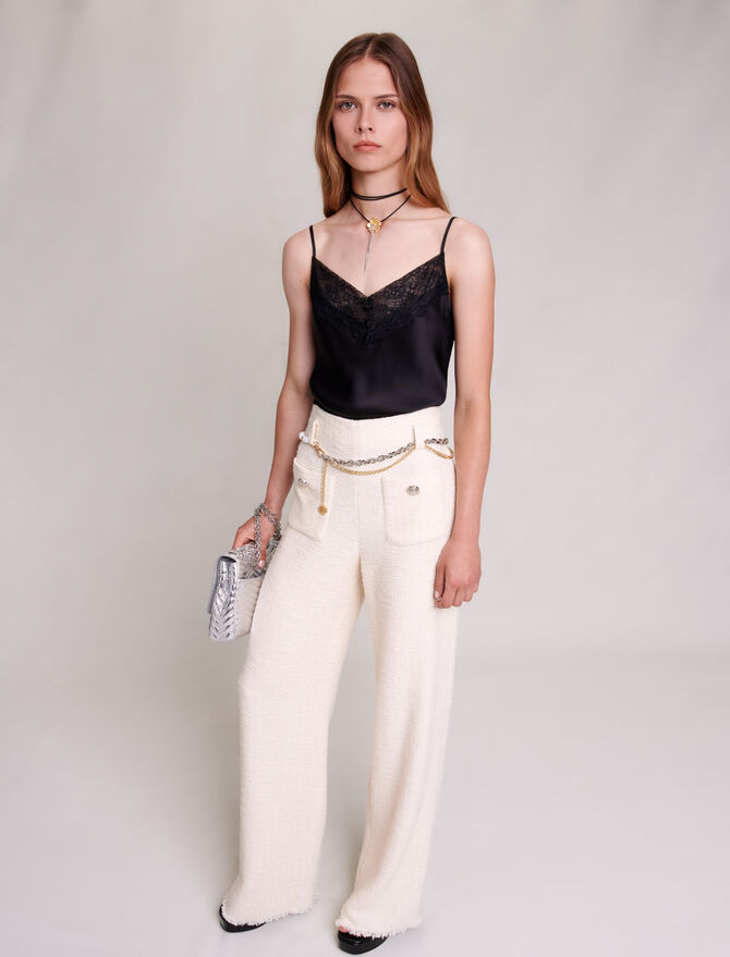 Pantalón holgado de tweed
