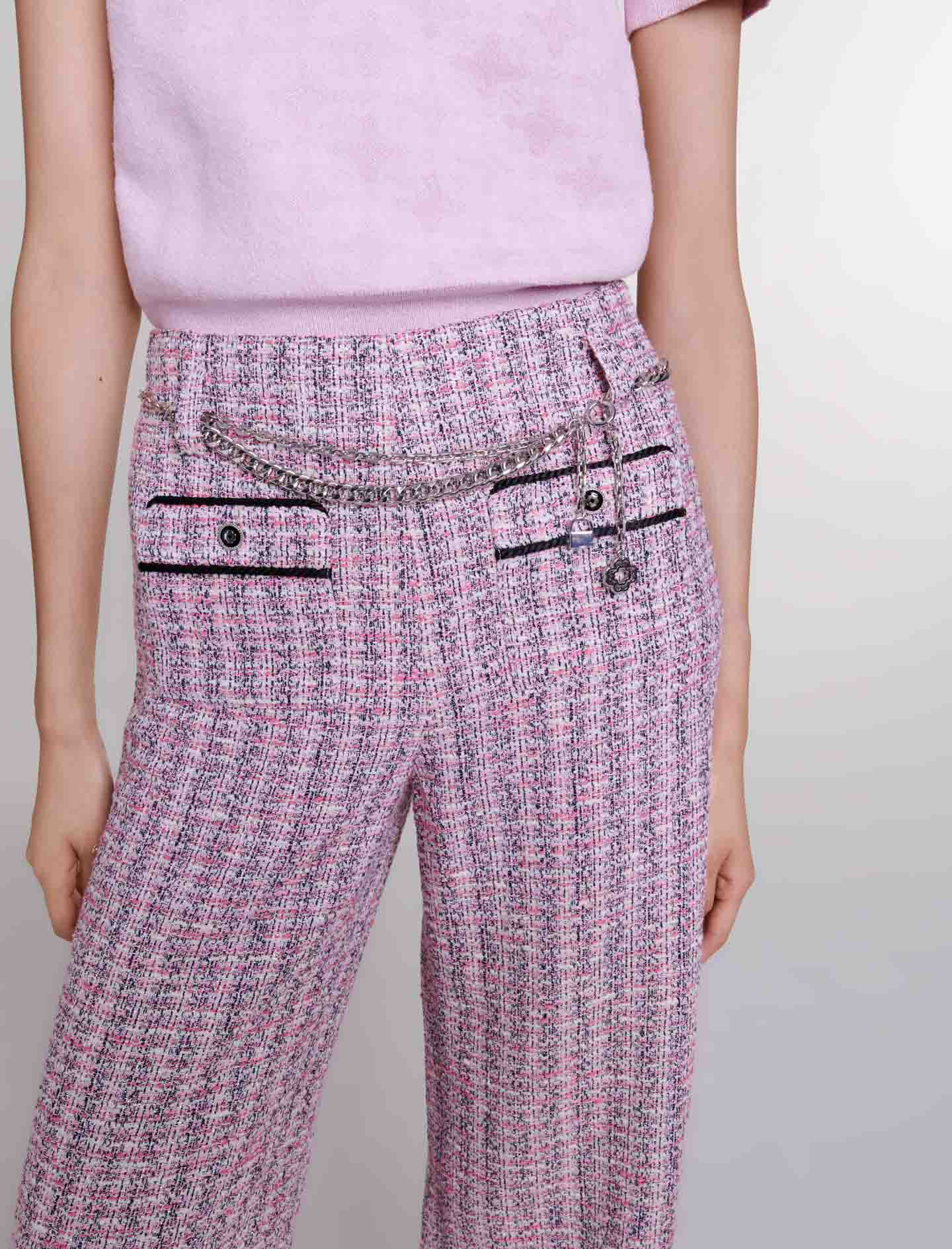 Pantalón ancho de tweed