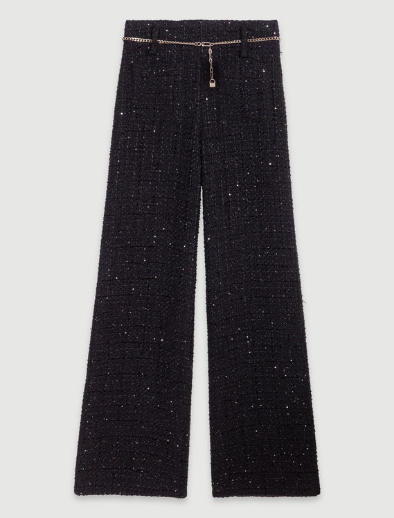 Pantalón de tweed lentejuelas