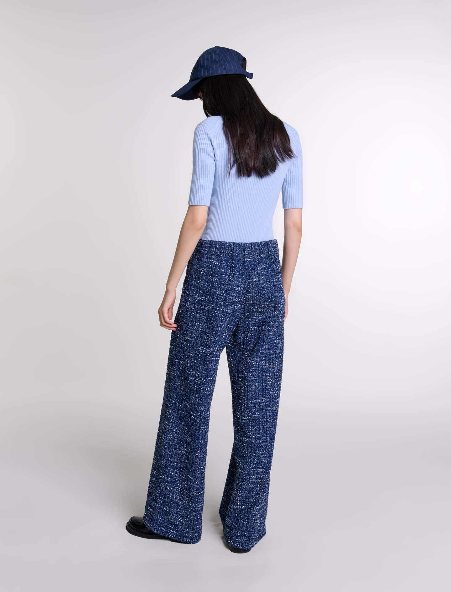 Pantalón ancho de tweed