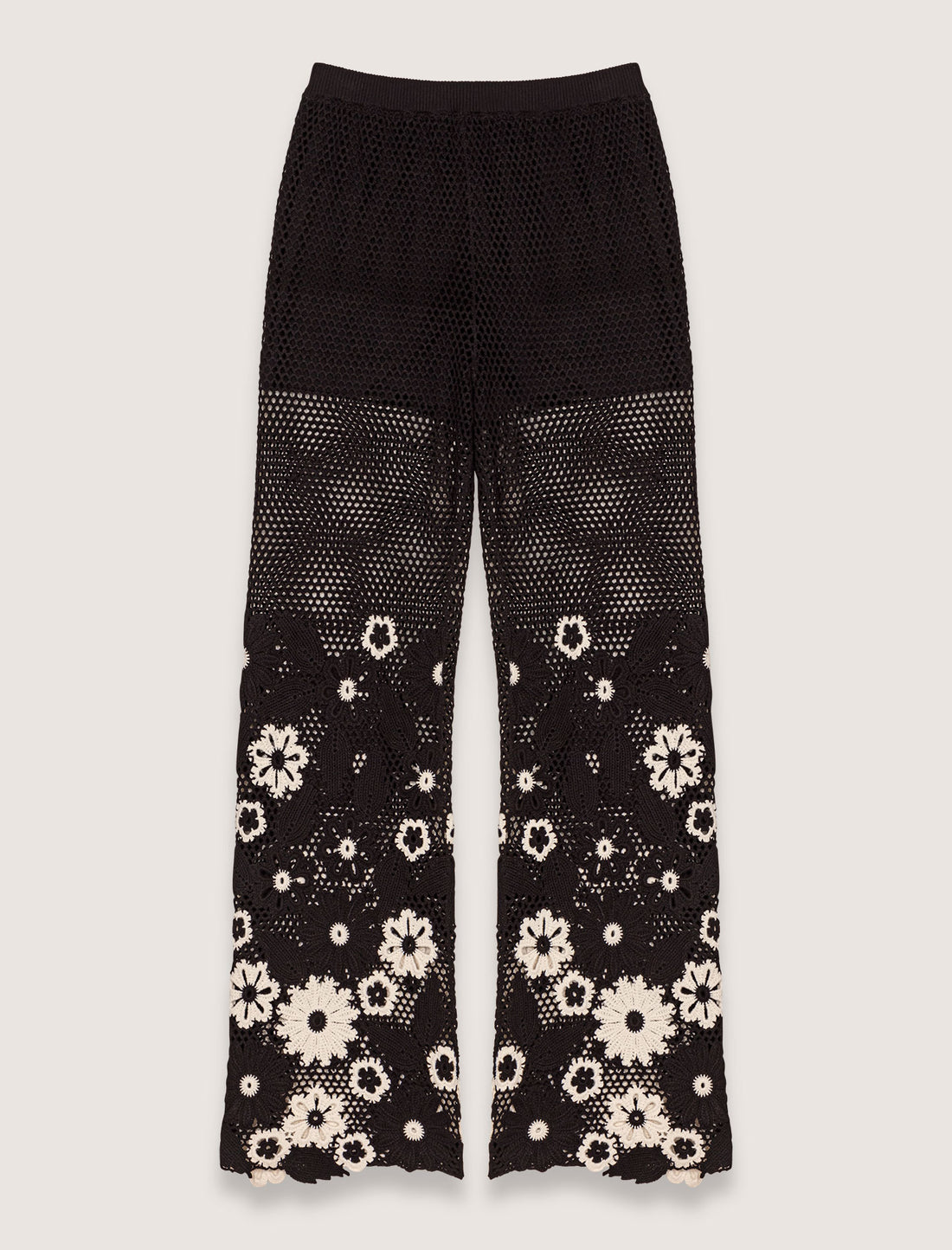 Pantalón de ganchillo floral