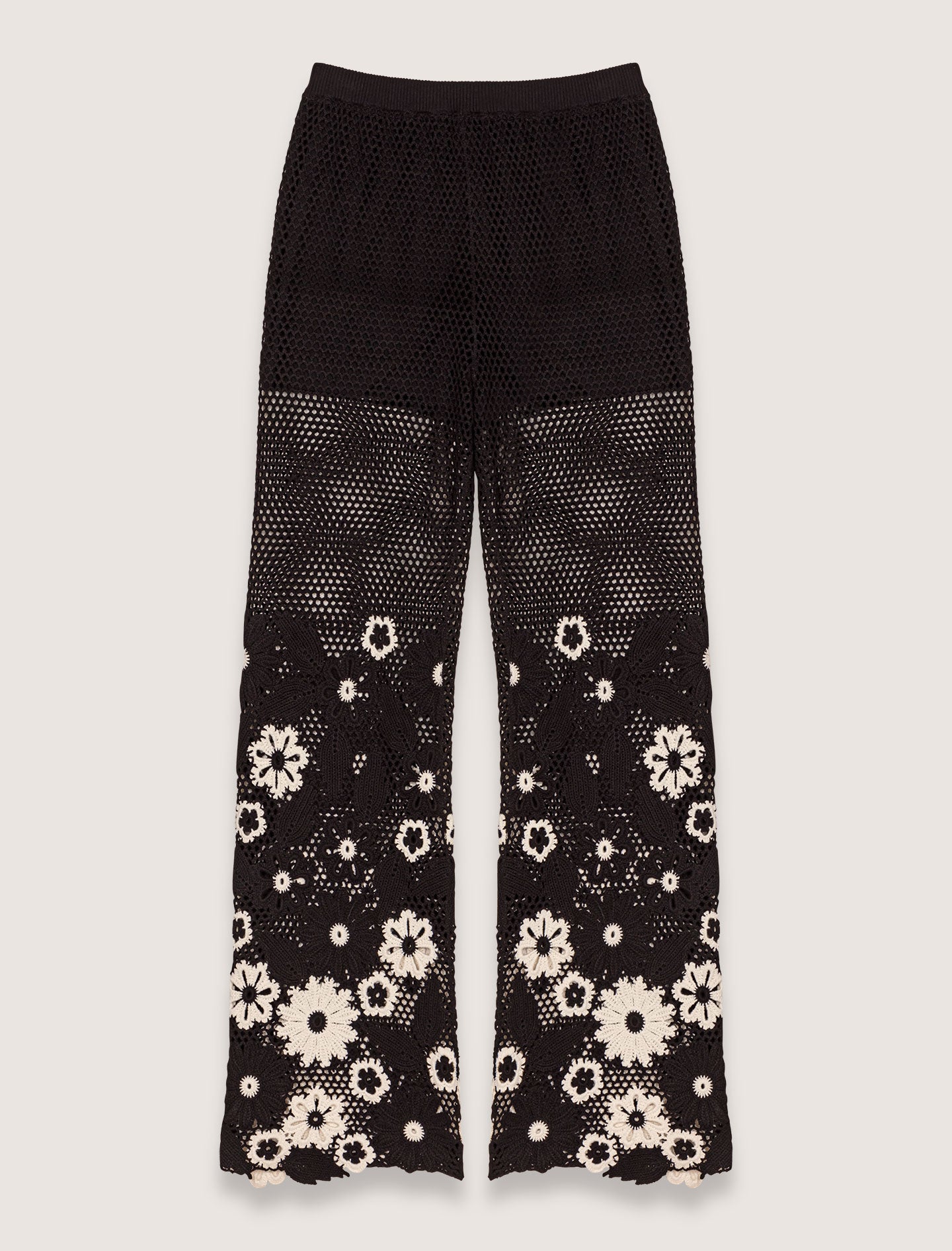 Pantalón de ganchillo floral