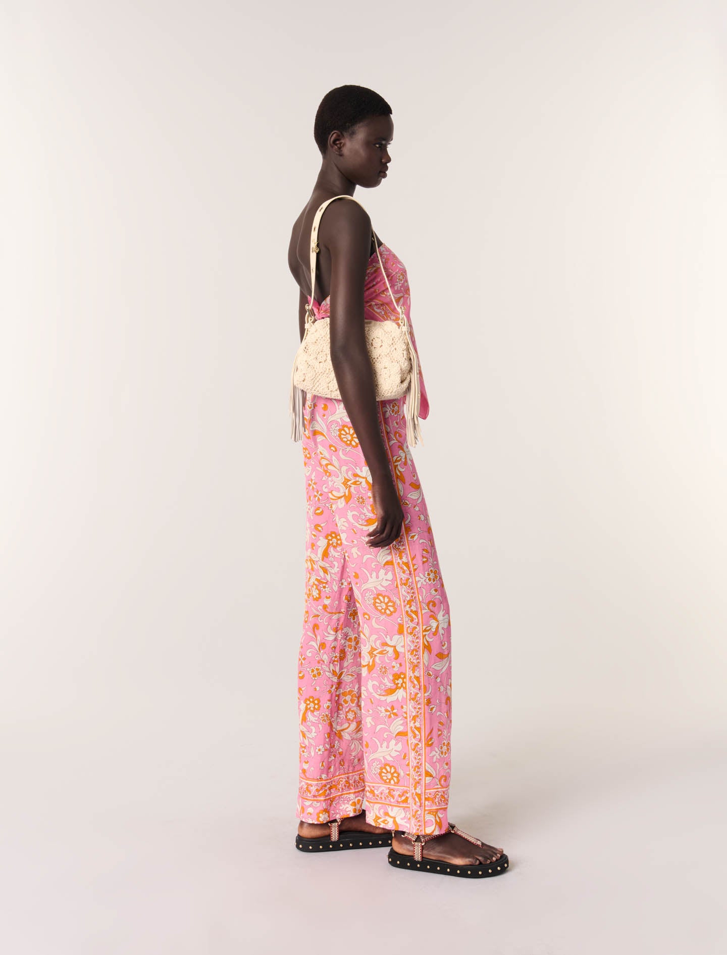 Pantalón de lino estampado