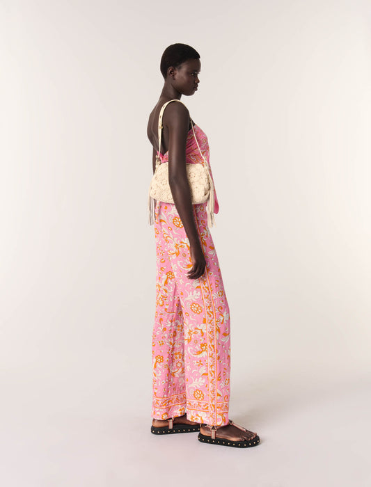 Pantalón de lino estampado