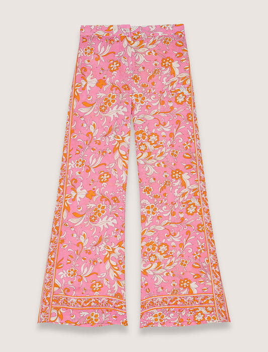 Pantalón de lino estampado