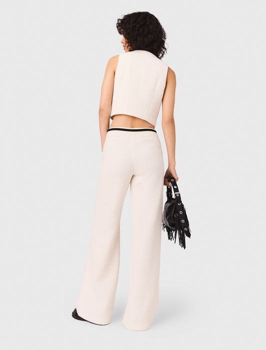 Pantalón anchos efecto tweed