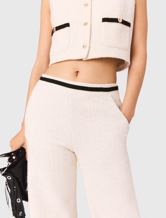 Pantalón anchos efecto tweed