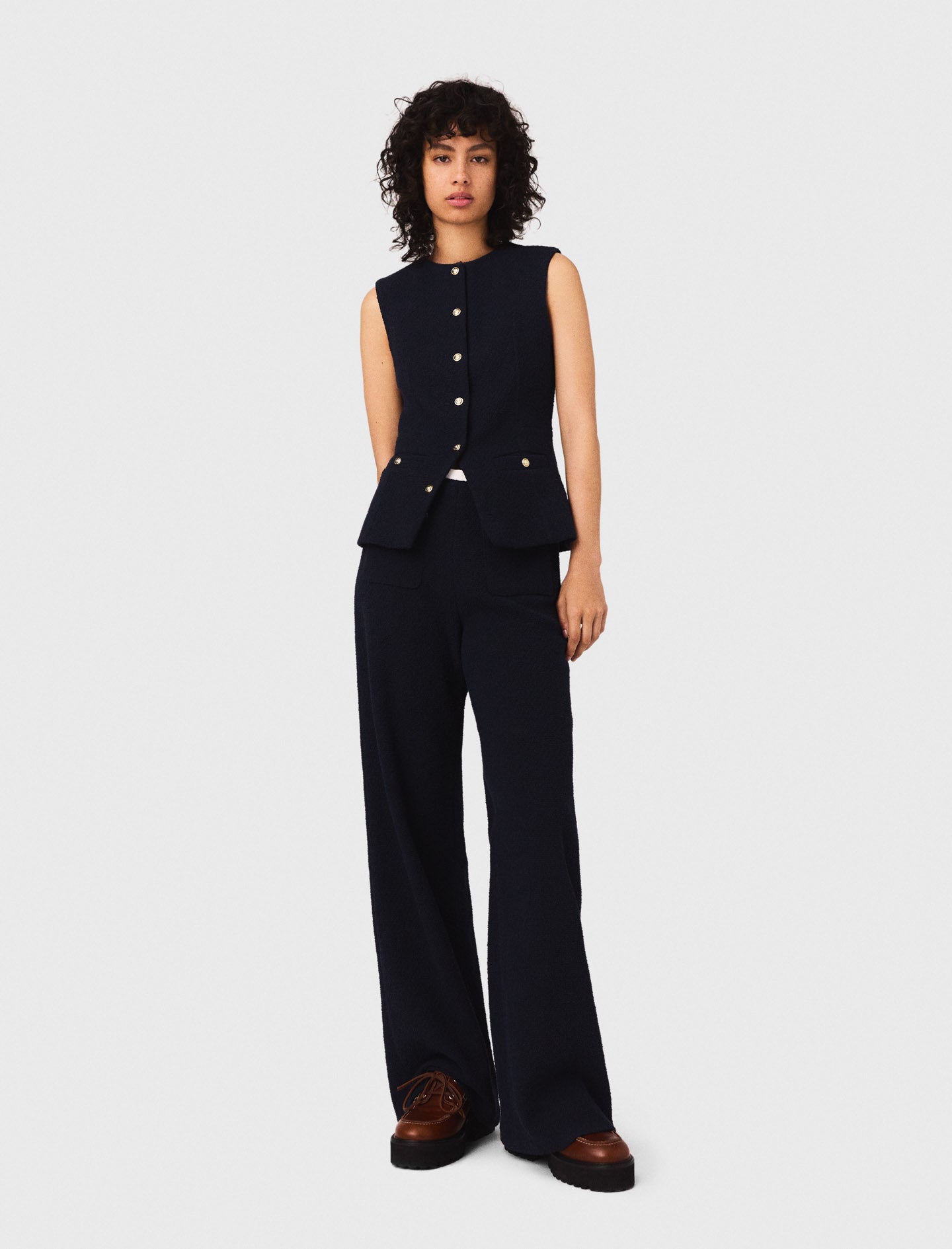 Pantalón recto de tweed