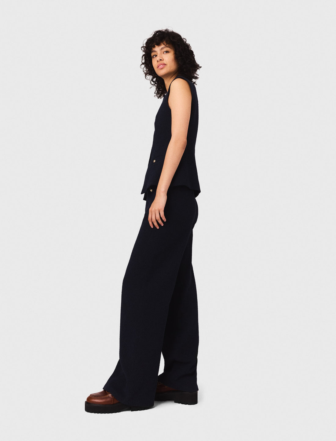 Pantalón recto de tweed