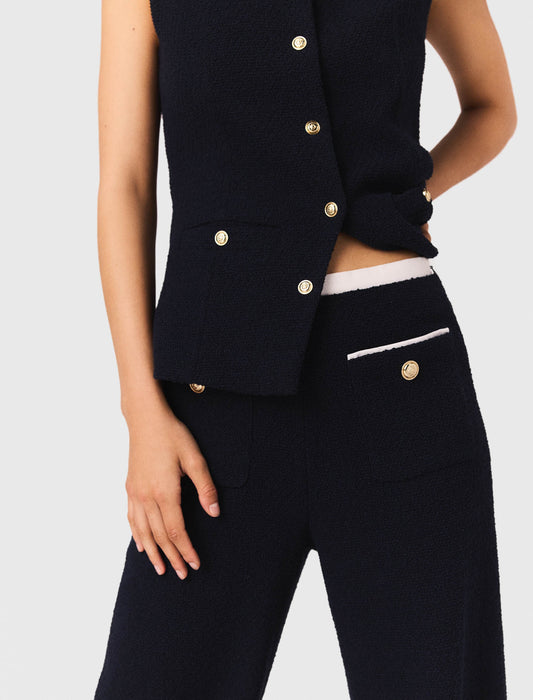 Pantalón recto de tweed