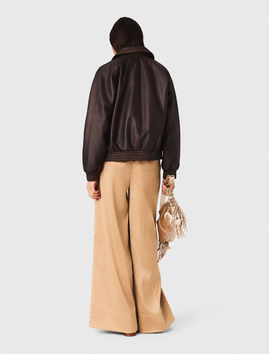 Pantalón satinado con strass