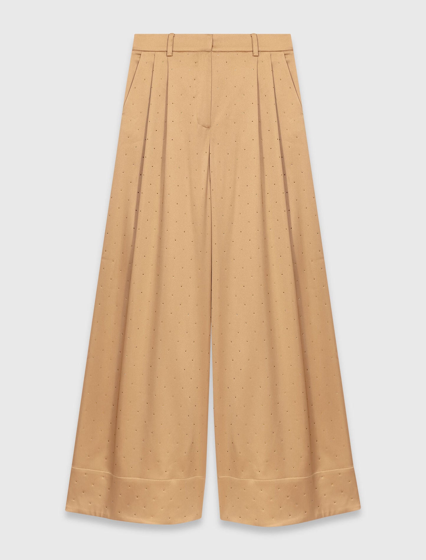 Pantalón satinado con strass