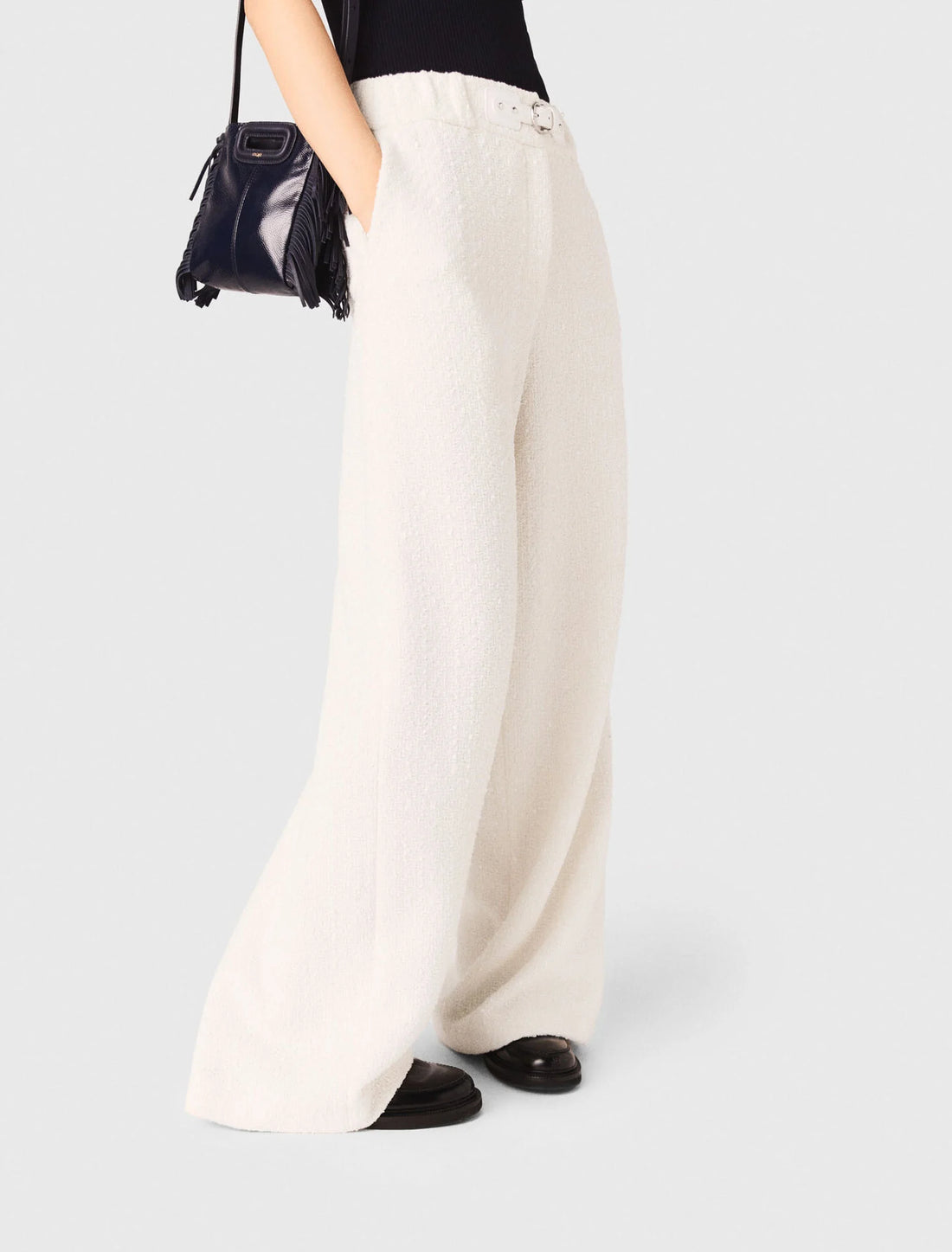 Pantalón ancho de tweed