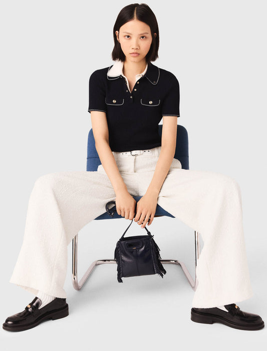 Pantalón ancho de tweed