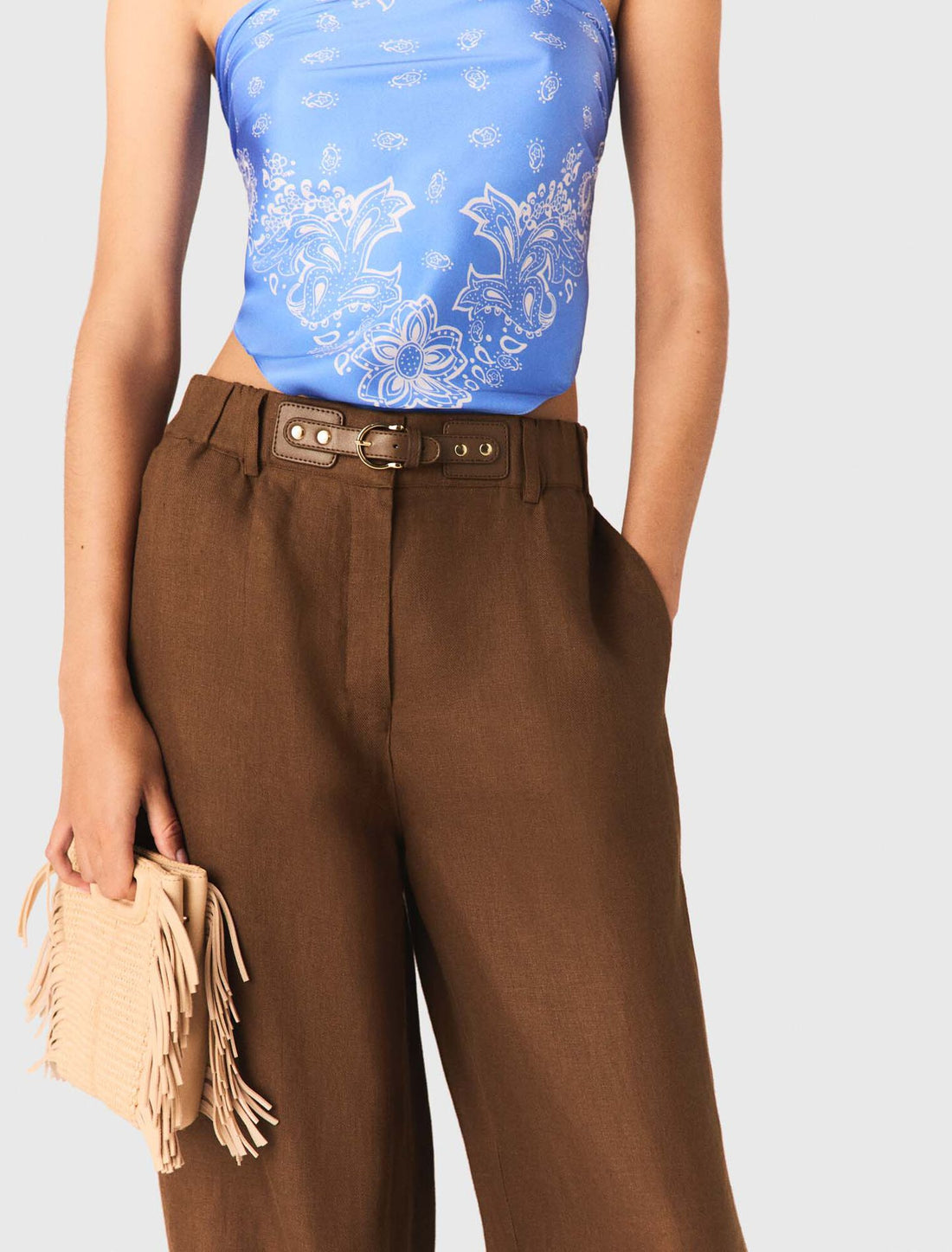 Pantalón de mezcla de lino