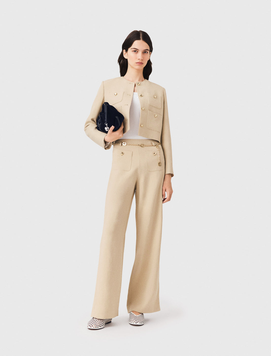 Pantalón de traje de lino mezcla
