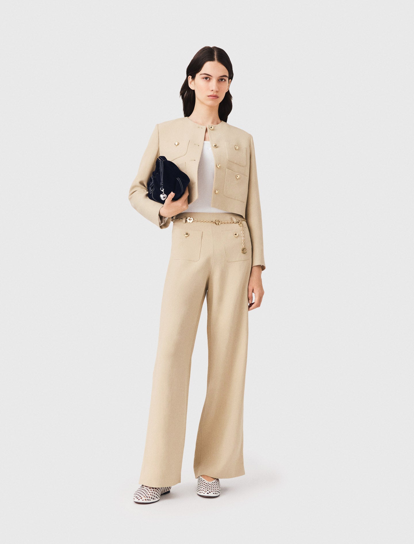 Pantalón de traje de lino mezcla