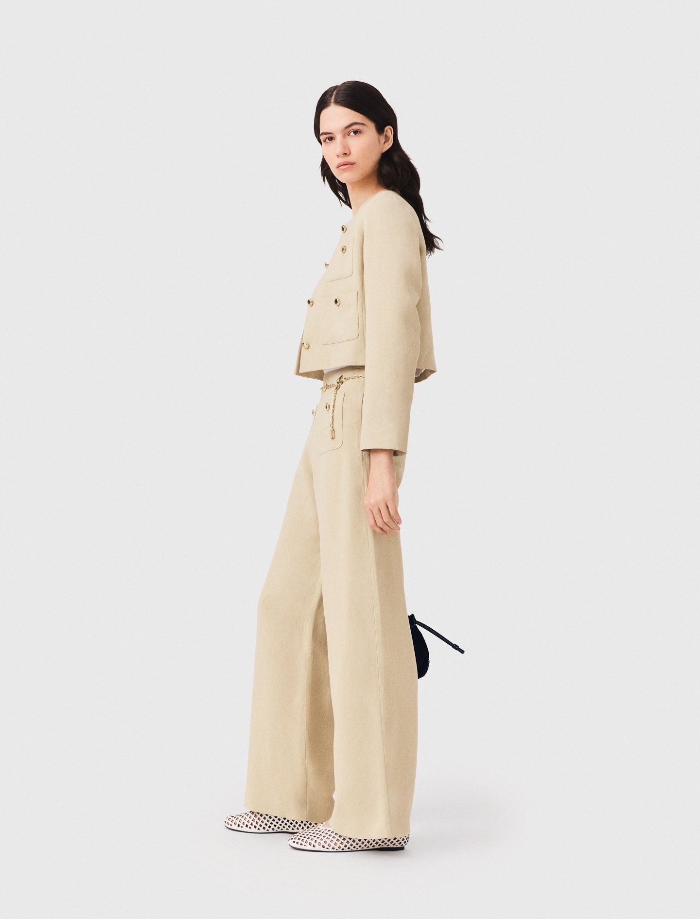Pantalón de traje de lino mezcla