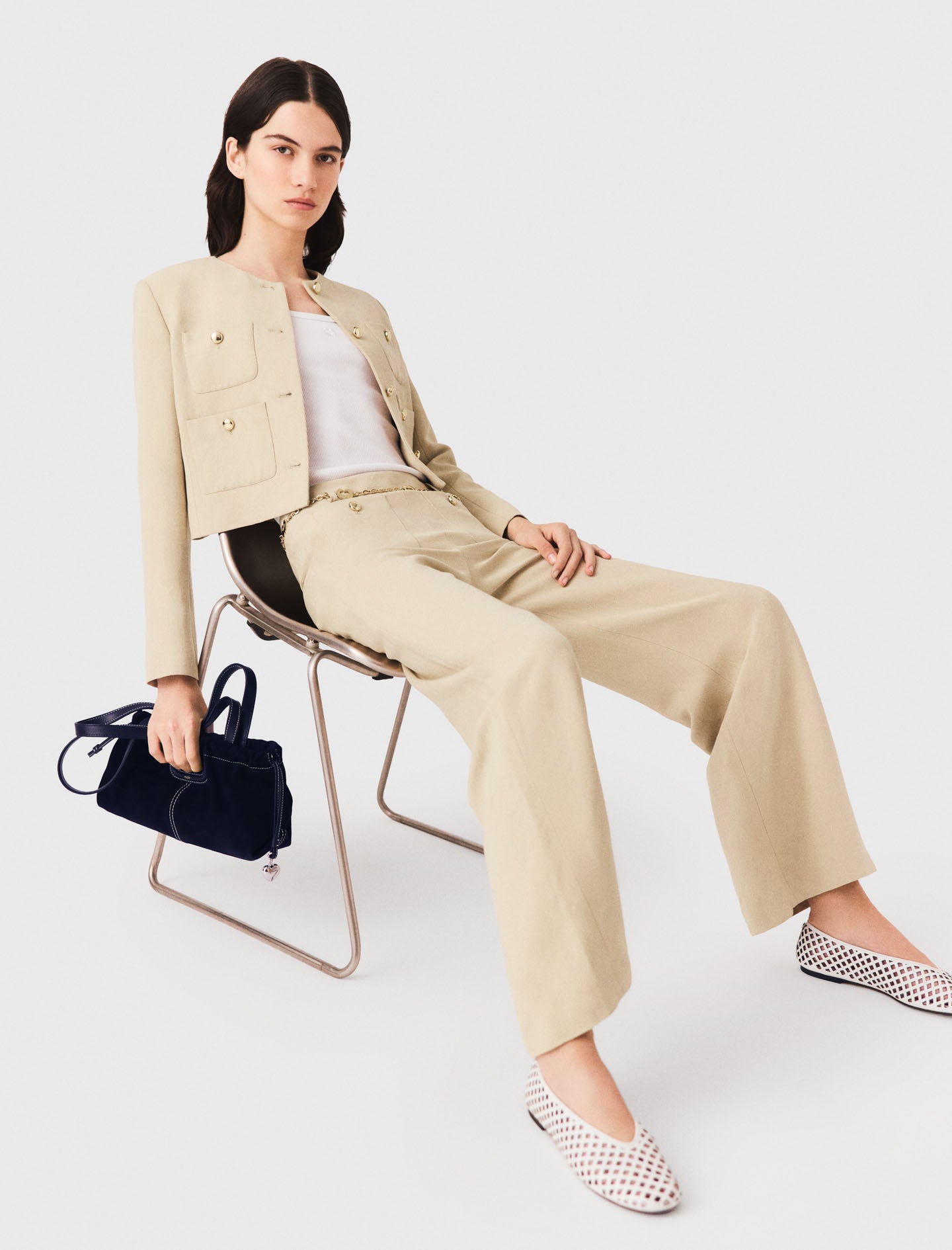 Pantalón de traje de lino mezcla