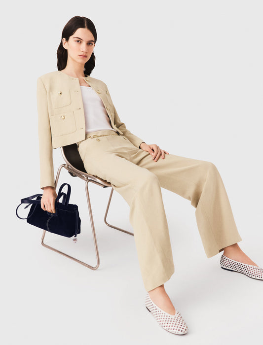 Pantalón de traje de lino mezcla
