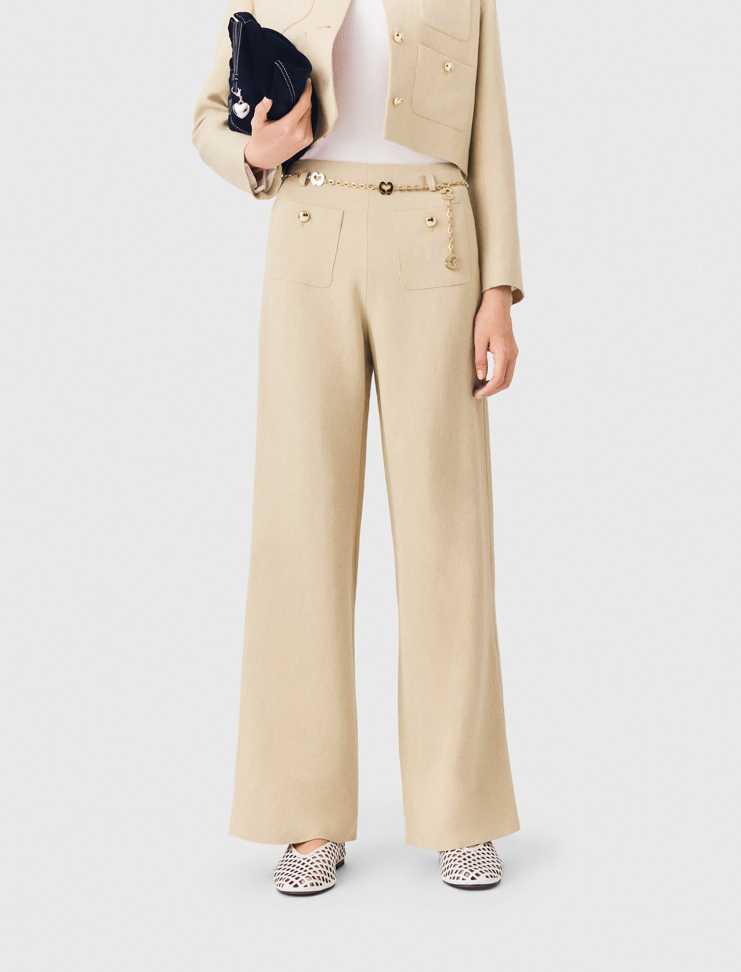 Pantalón de traje de lino mezcla