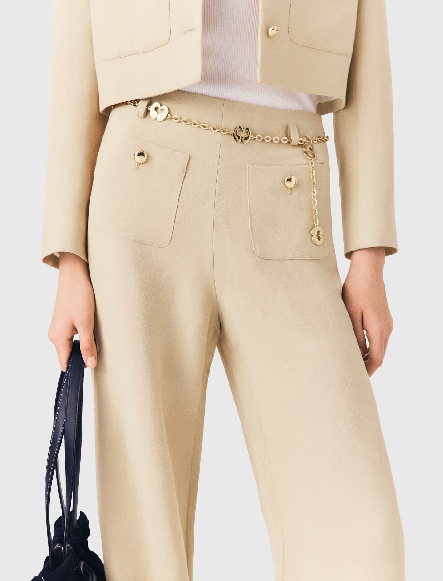 Pantalón de traje de lino mezcla