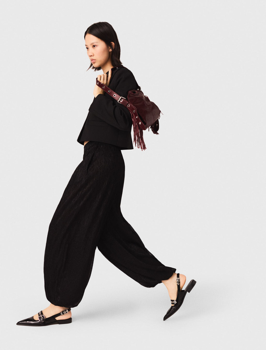 Pantalón sarouel metalizado