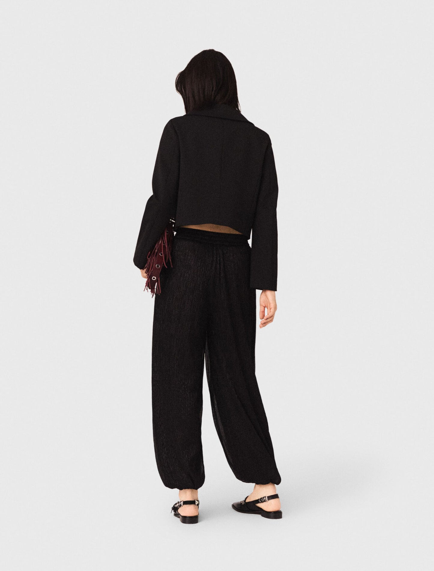 Pantalón sarouel metalizado