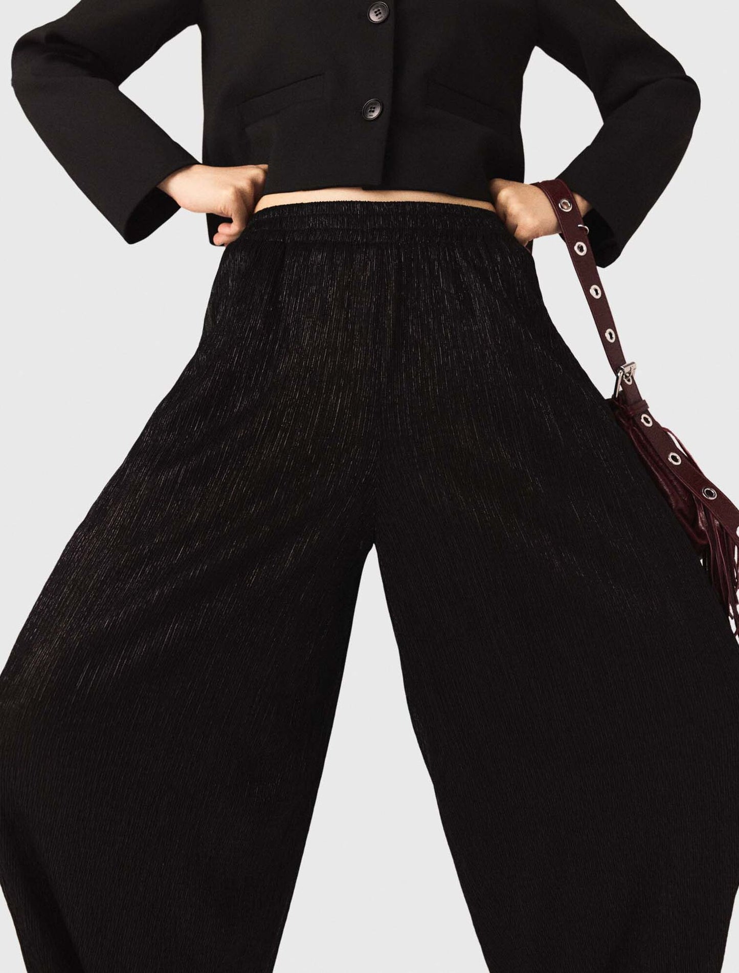 Pantalón sarouel metalizado