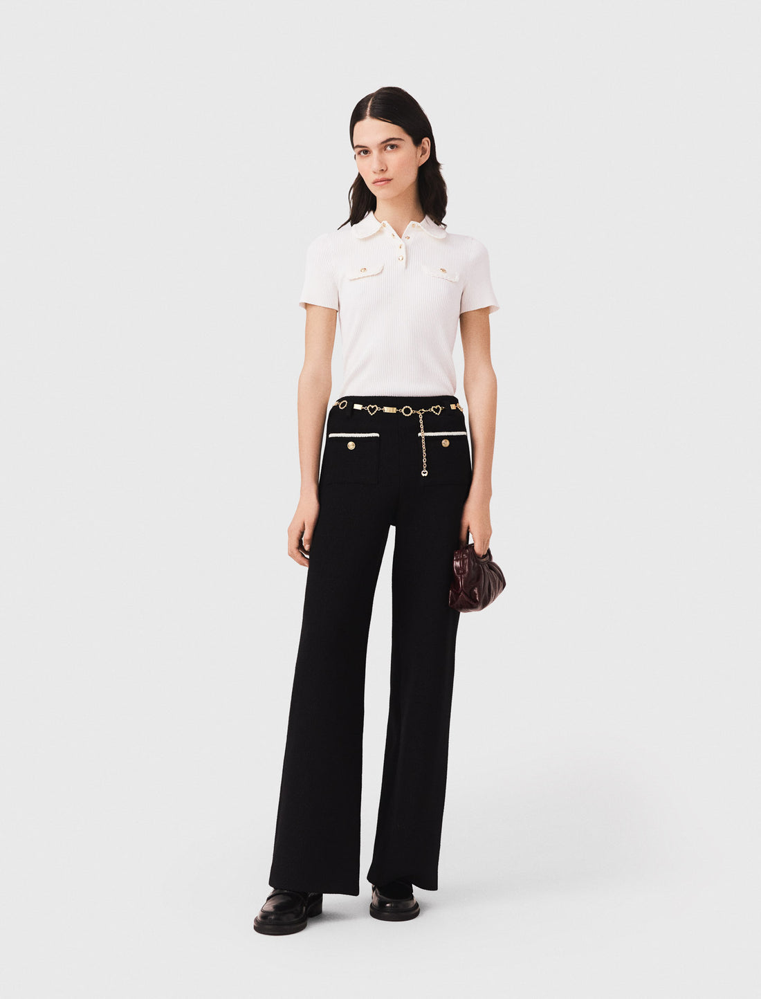 Pantalón tweed lurex