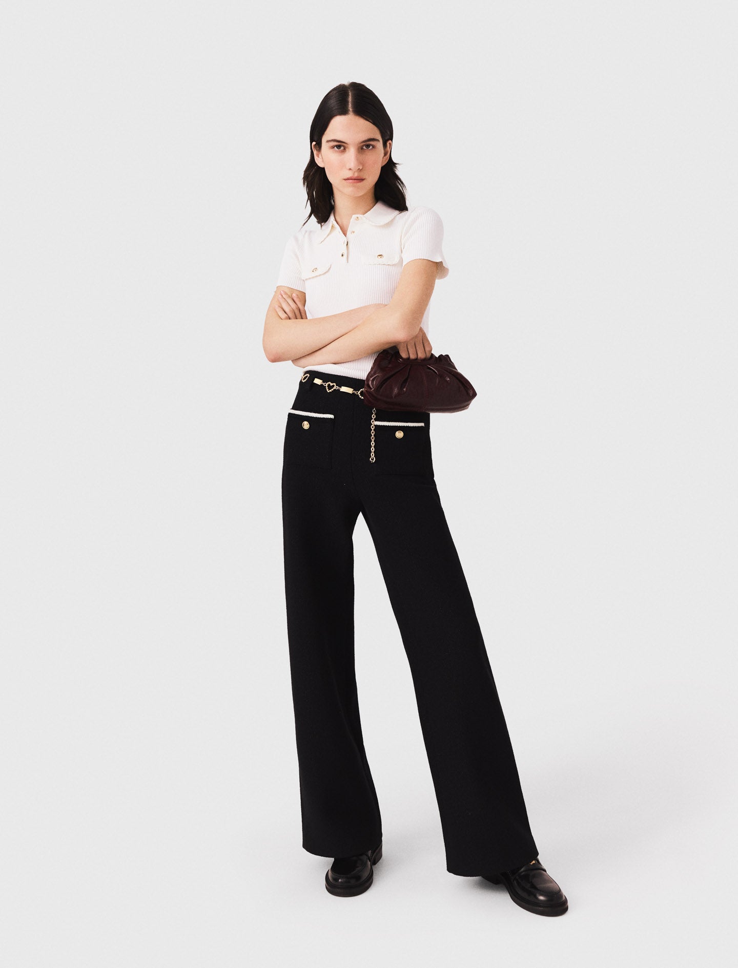 Pantalón tweed lurex